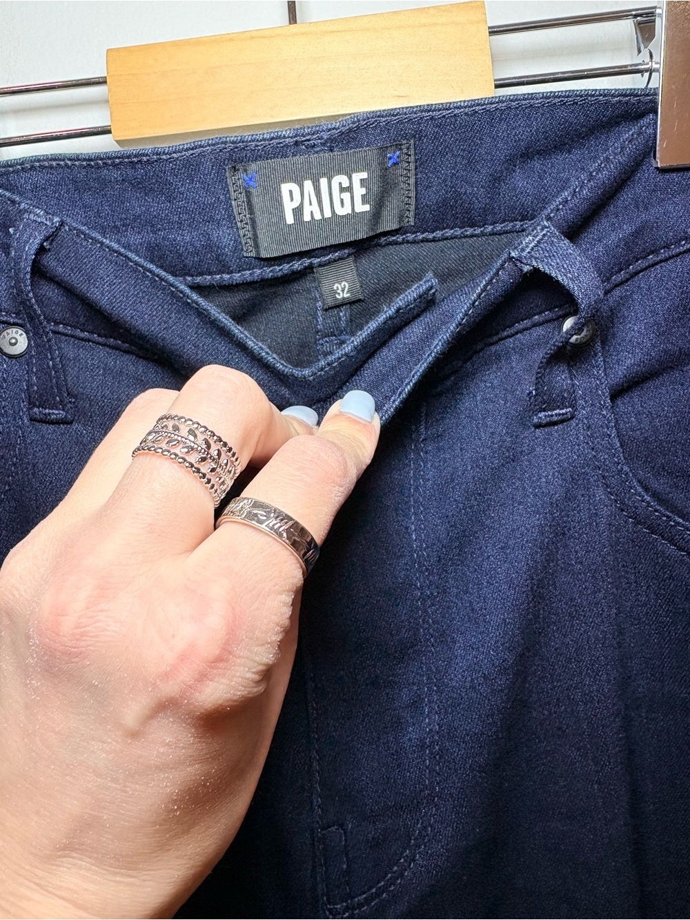 PAIGE Federal Premium Denim Slim Straight Dark Wash Stretch Jeans Men’s 32 - Picture 5 of 7